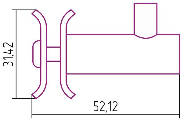 Вешалка-крючок для полотенцесушителя Стилье без покрытия 00100-0050