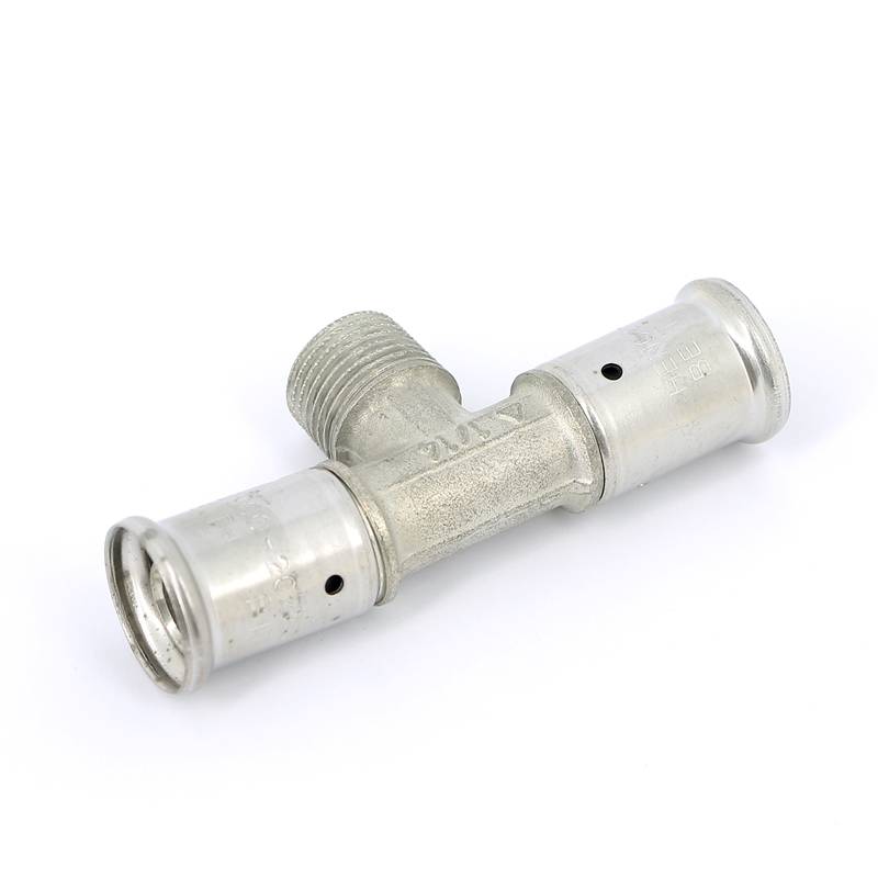 Тройник пресс латунный HENCO с наружной резьбой 20x1/2x20 14P-200420