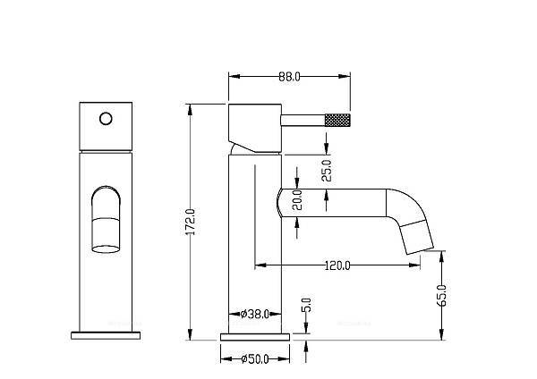 Смеситель для раковины Boheme Uno черный/золото 461-BG