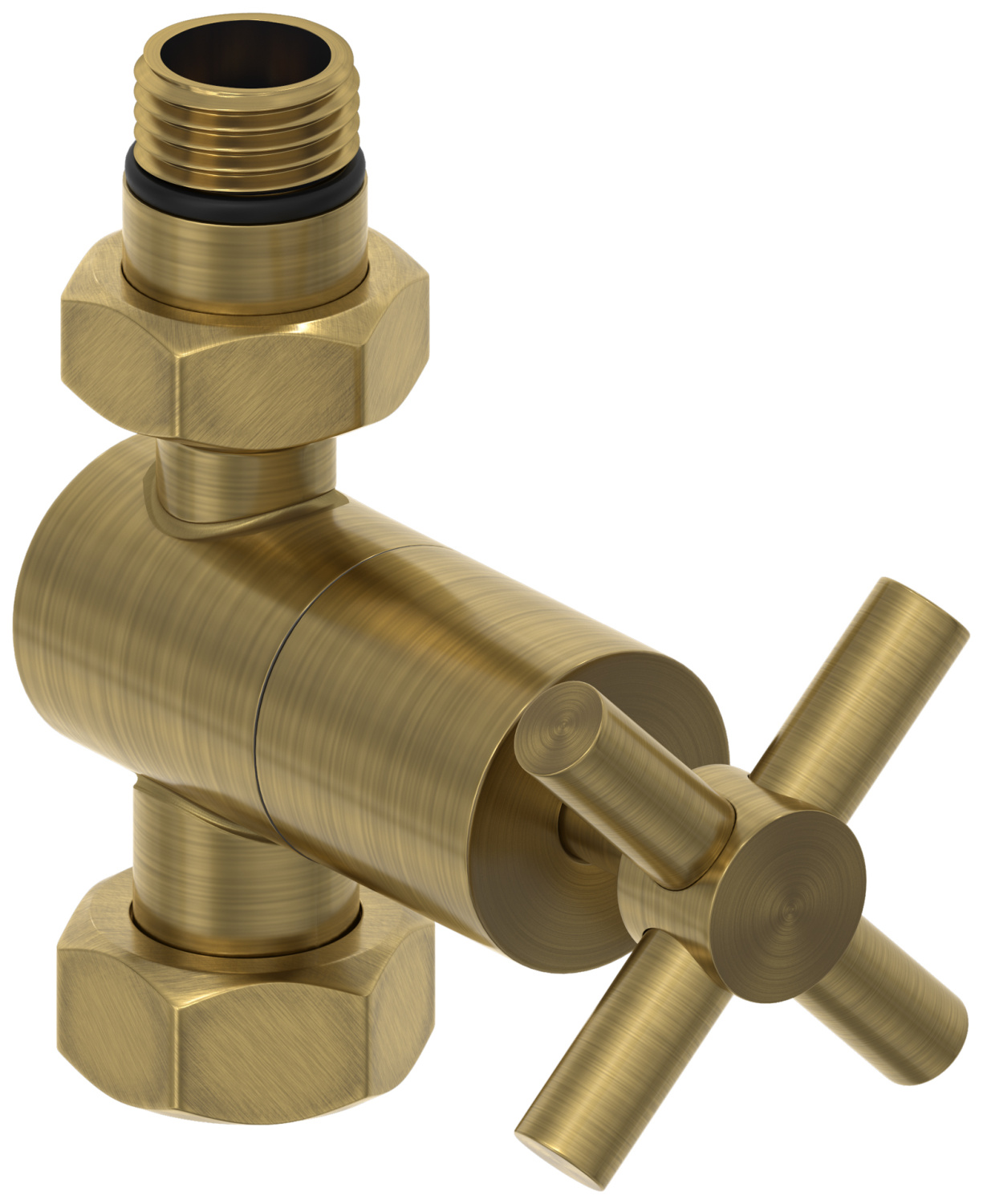 Вентиль регулирующий Сунержа прямой крест G 1/2 x G 3/4 состаренная латунь брашированная 051-1409-1234