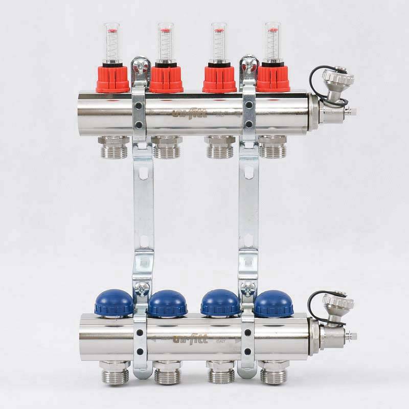 Коллекторная группа Uni-Fitt серия E 1x3/4 EK 4 выхода с расходомерами 440E4304