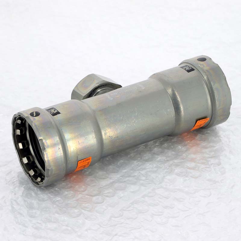 Тройник пресс Megapress Viega оцинкованная сталь 1 1/2х1х1 1/2 ВР 695231