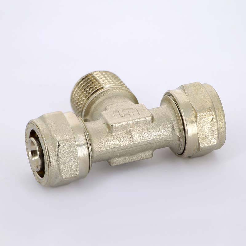 Тройник обжимной Uni-Fitt никелированный 16x1/2x16 наружная резьба 668N6260