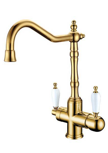 Смеситель для кухни Boheme Tradizionale Oro с фильтром для питьевой воды золото глянцевое 112