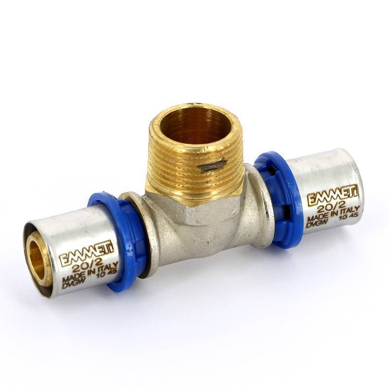 Тройник пресс с наружной резьбой EMMETI 20х3/4х20 28101415