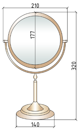 Зеркало косметическое настольное Boheme Medici круглое увеличение 3x бронза 502
