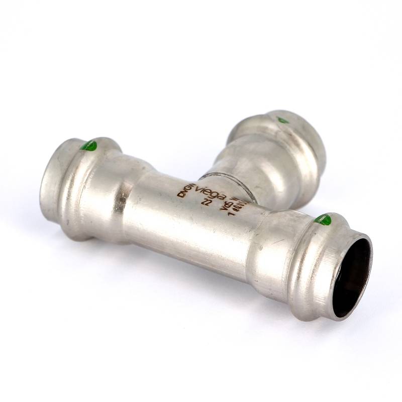 Тройник пресс Viega Sanpress Inox 22 мм нержавеющая сталь 435875