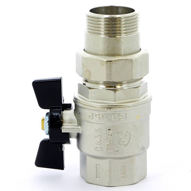 Кран шаровой Bugatti Oregon 1 1/4 НВ со сгоном бабочка 03220042