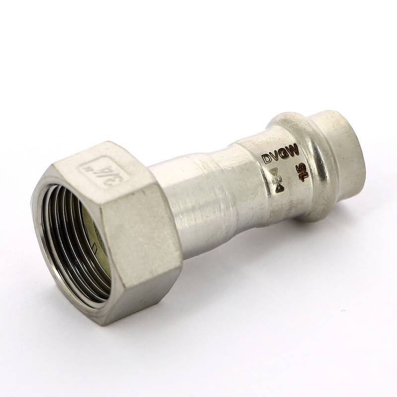 Муфта пресс IBP >B< Press Inox нержавеющая сталь с накидной гайкой 15x3/4 PS4355 0150600