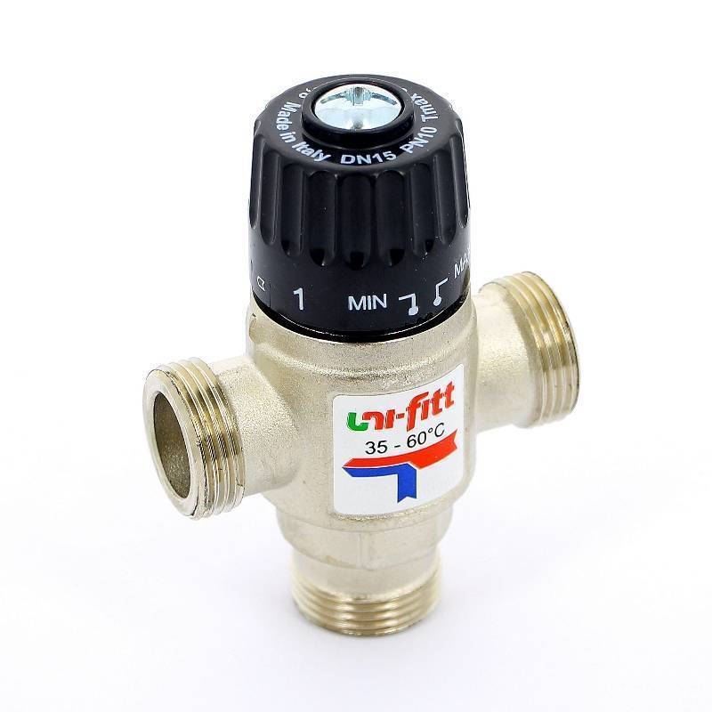 Клапан термосмесительный Uni-Fitt 3/4 35-60°C боковое смешение 351N3130
