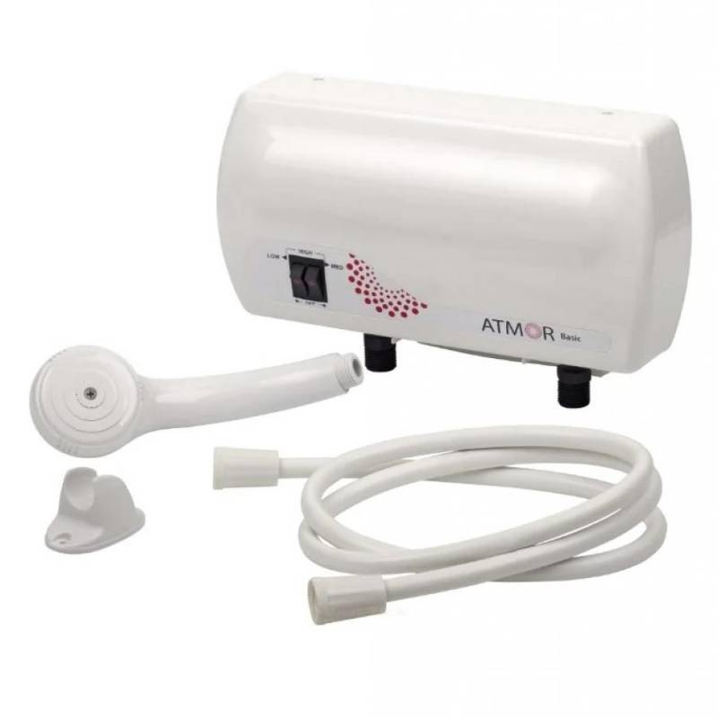 Водонагреватель электрический проточный Ariston Atmor Basic 5 кВт душевая лейка и кран 3520066