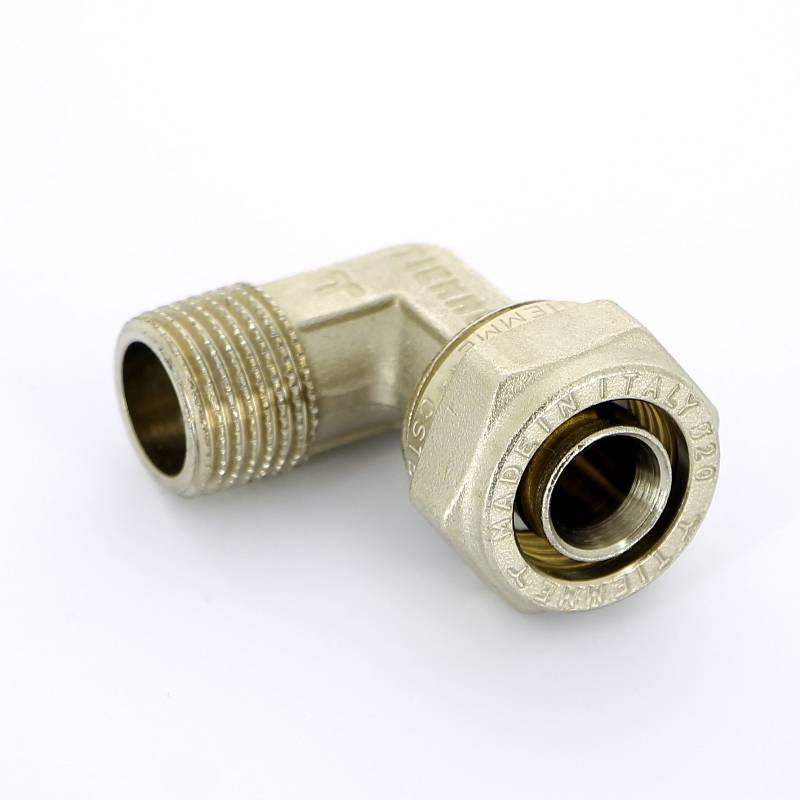 Угол обжимной никелированный Tiemme 20х1/2 наружная резьба 1600042