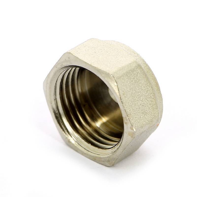 Заглушка латунная никелированная с внутренней резьбой Tiemme 1/2 1500200