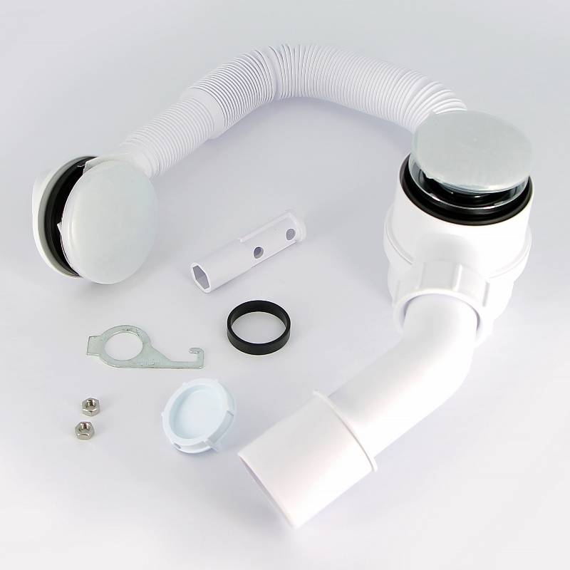 Слив-перелив для ванны McAlpine клик-клак раздвижной L330-700 мм хром MRB11