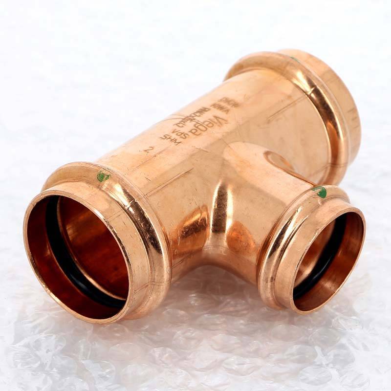 Тройник пресс медный Viega Profipress 42x35x42 мм 292065