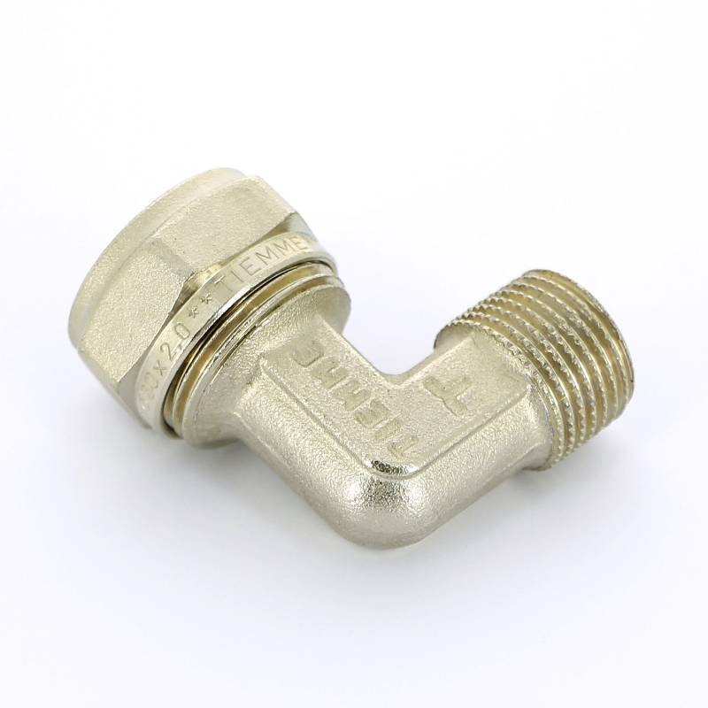 Угол обжимной никелированный Tiemme 20х1/2 наружная резьба 1600042