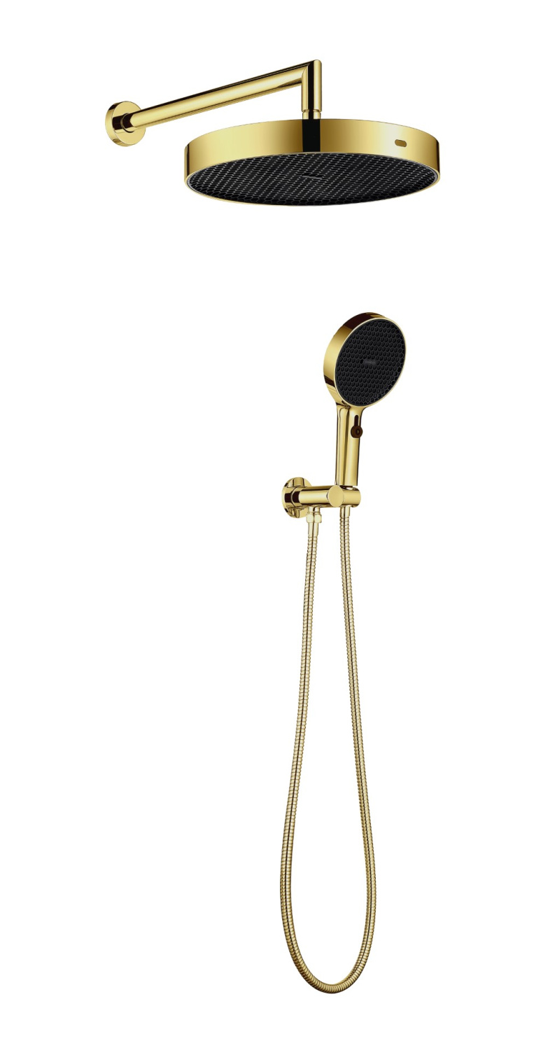 Душевой комплект Boheme Cell без смесителя верхний и ручной душ золото 427-G