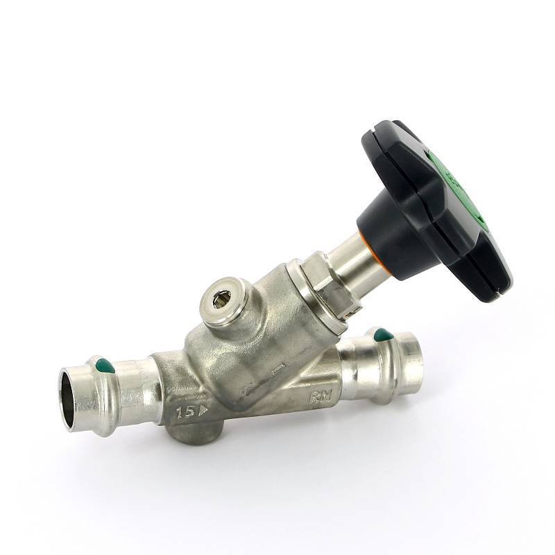 Вентиль наклонный пресс Viega Easytop Inox 15 мм нержавеющая сталь 757854