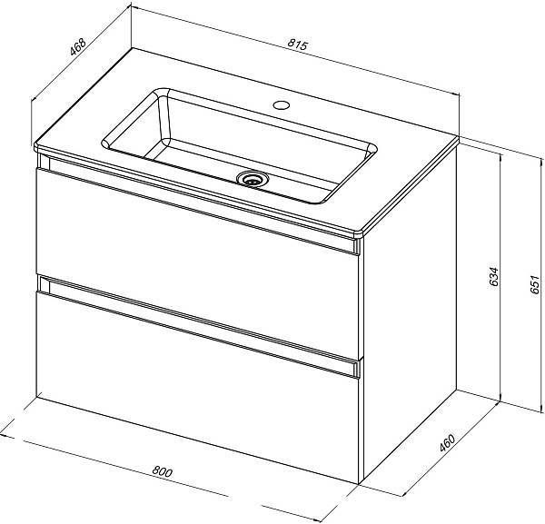Тумба под раковину Allen Brau Eclipse 80 см зеленый/серый 1.E1002.CGM
