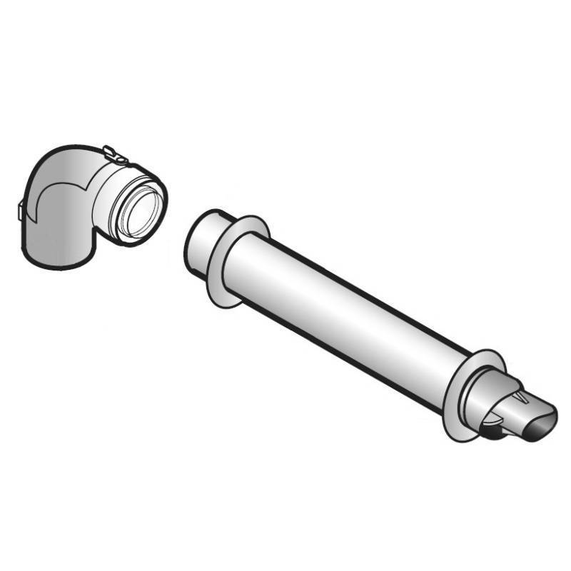 Дымоход коаксиальный De Dietrich горизонтальный 80/125 мм 100011365
