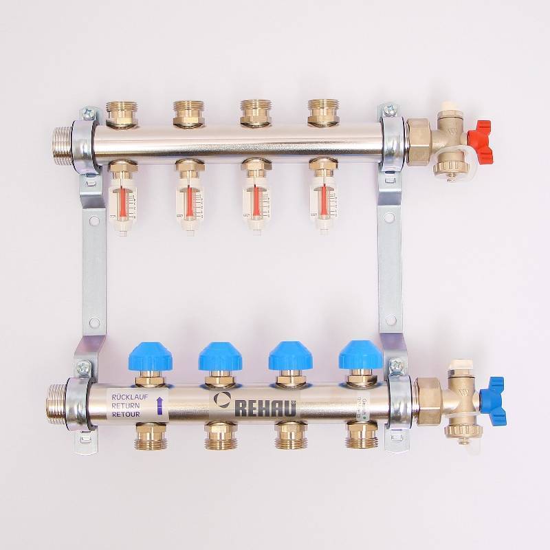 Коллекторная группа REHAU HKV-D 1 x 3/4 4 выхода 208041