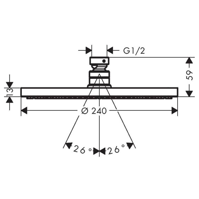 Верхний душ Hansgrohe Raindance S 240 1jet P хром 27623000