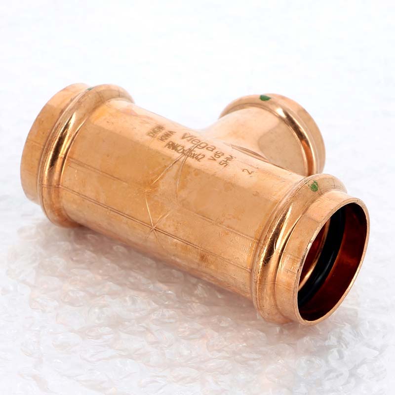 Тройник пресс медный Viega Profipress 42x35x42 мм 292065