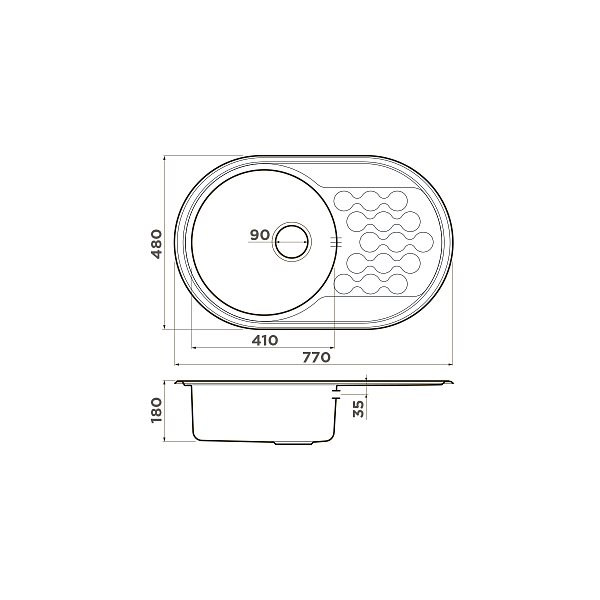 Кухонная мойка Omoikiri Kasumigaura 77-IN нержавеющая сталь 77x48 см 4993728