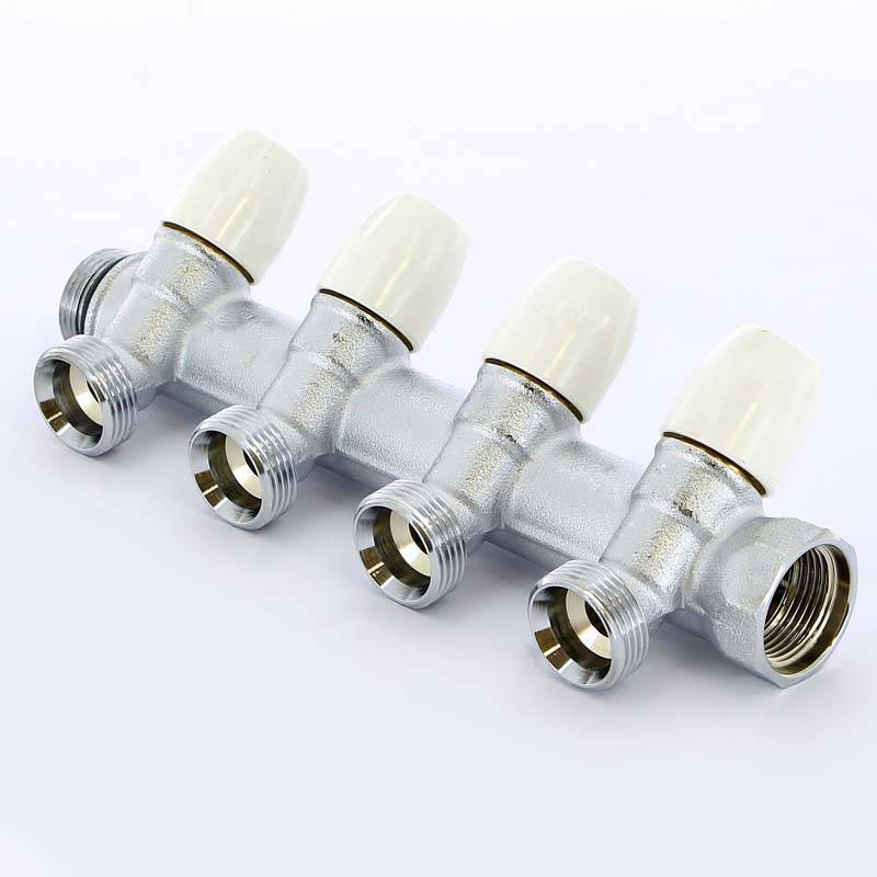 Коллектор с вентилями Tiemme 3/4х3/4 EK 4 выхода 50 мм 1860015