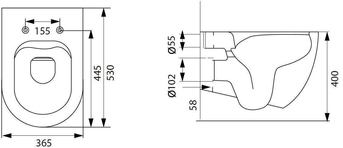 Унитаз подвесной с инсталляцией Allen Brau Reality 36.5x53x40 см белый 00316510