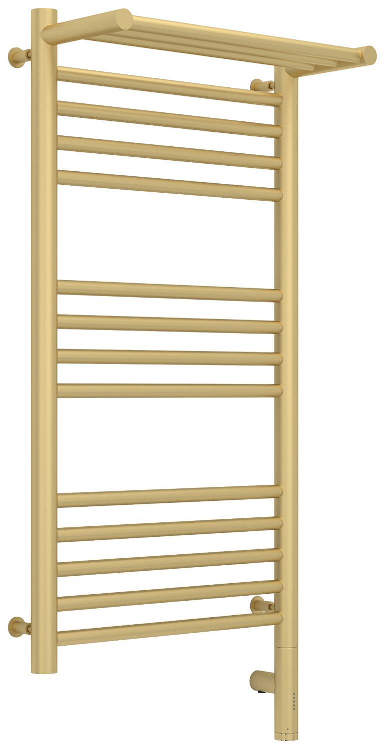 Полотенцесушитель электрический Сунержа Богема 3.0 с 1 полкой 432x924 мм правый матовая шампань 022-5807-8040