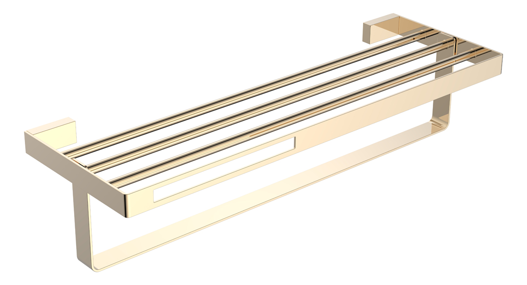 Полка для полотенец Boheme Q 60х23х12 см золото глянцевое 10947-G