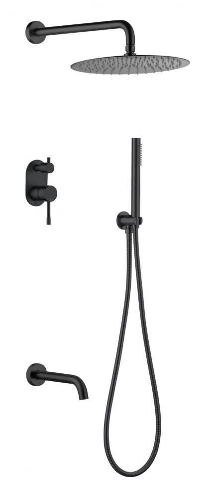 Душевой комплект Boheme Uno со встроенным смесителем черный 464-2-B