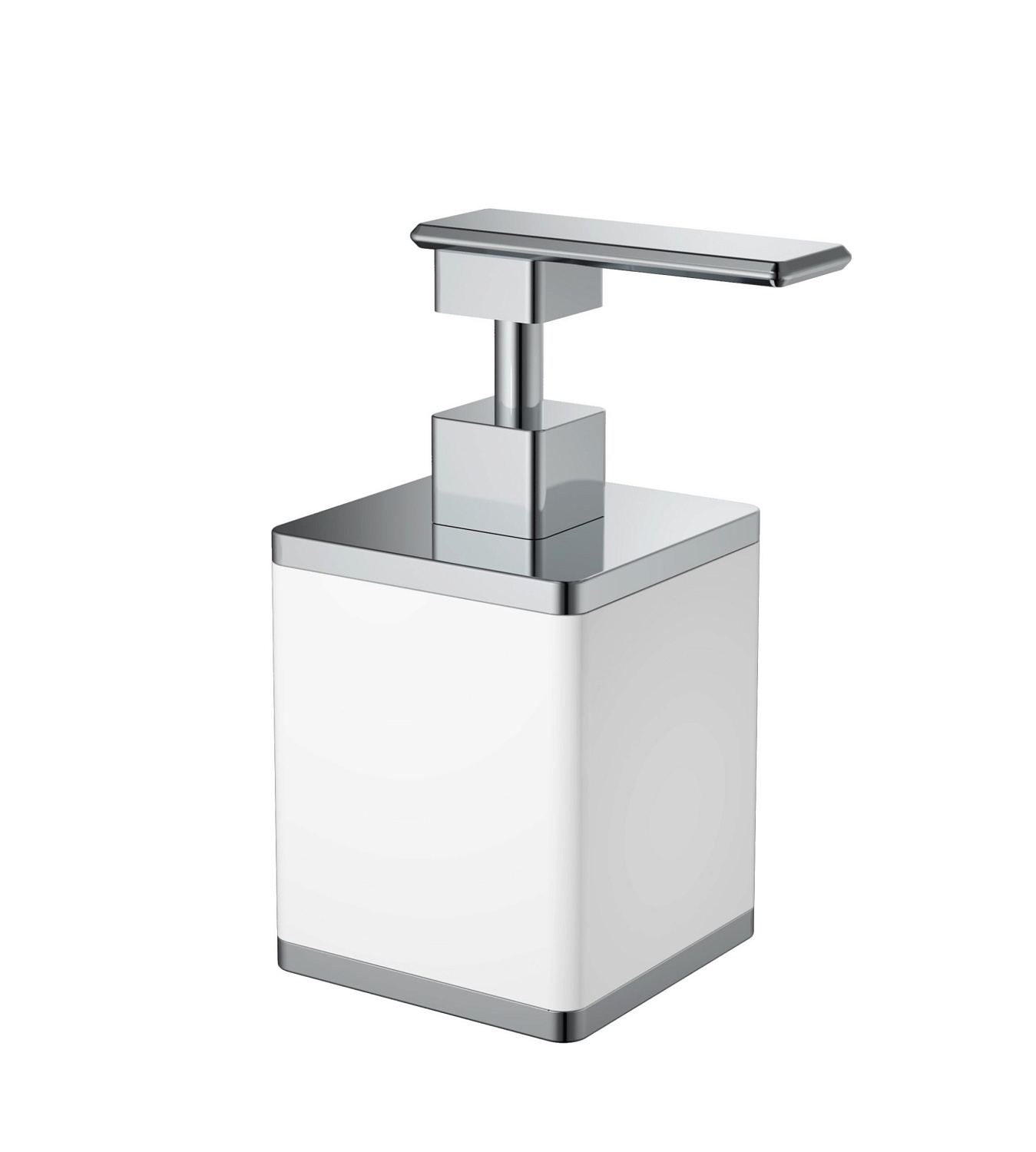Дозатор для жидкого мыла Boheme настольный белый/хром 10969-W-CR