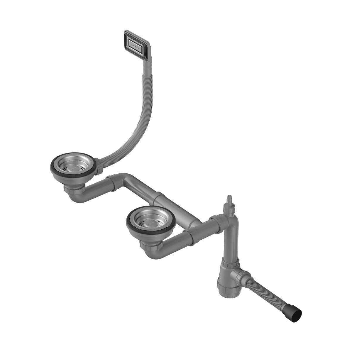 Арматура для полуторачашевых моек Omoikiri WK-1.5-UN-IN с универсальным переливом нержавеющая сталь 4956778