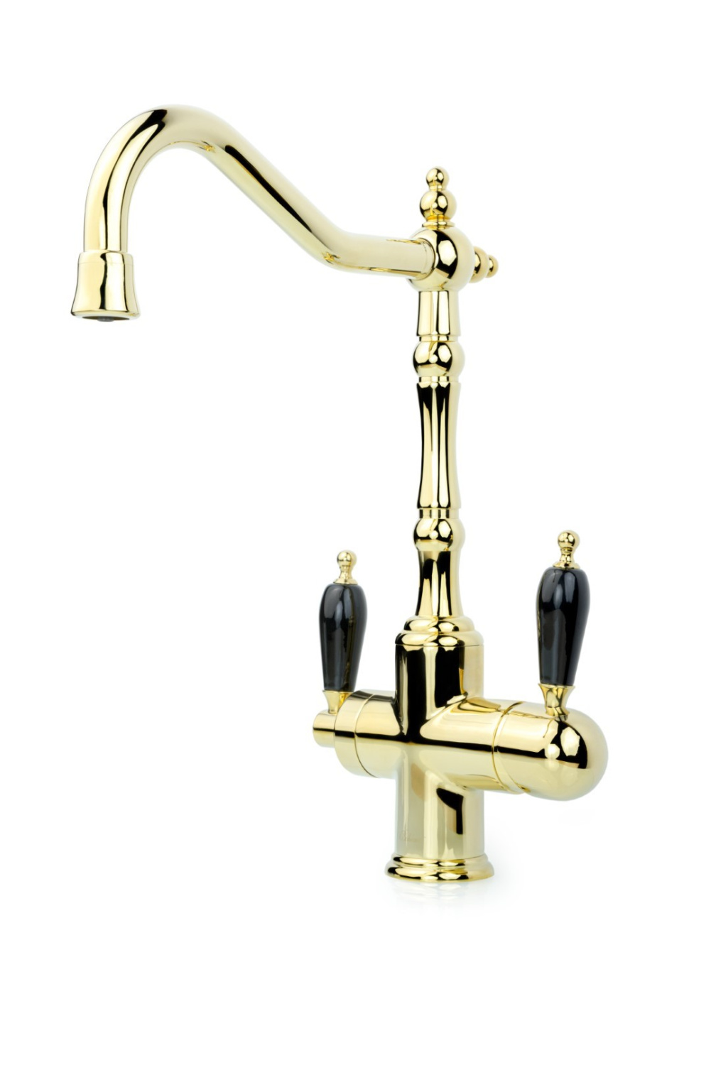 Смеситель для кухни Boheme Kitchen высокий с подключением фильтра золото 112-BLC