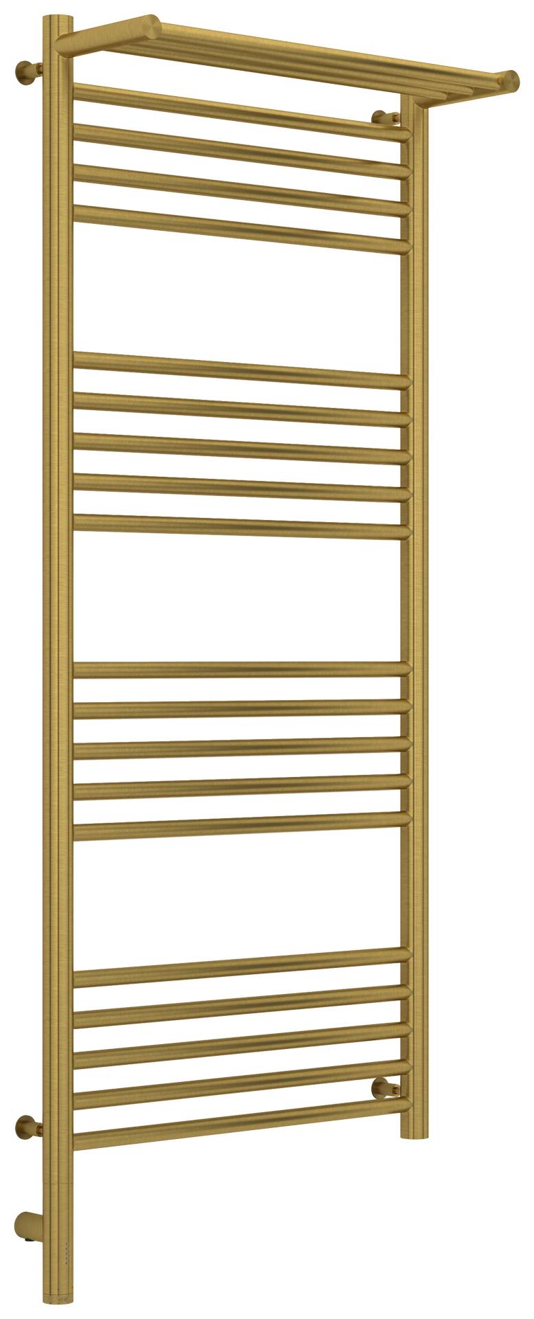 Полотенцесушитель электрический Сунержа Богема 3.0 с 1 полкой 532x1324 мм левый состаренная латунь 051-5806-1250