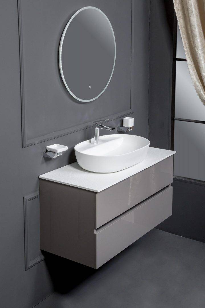 Тумба подвесная Armadi Art Vallessi 80х46х53 см антрацит глянец 837-080-A glossy