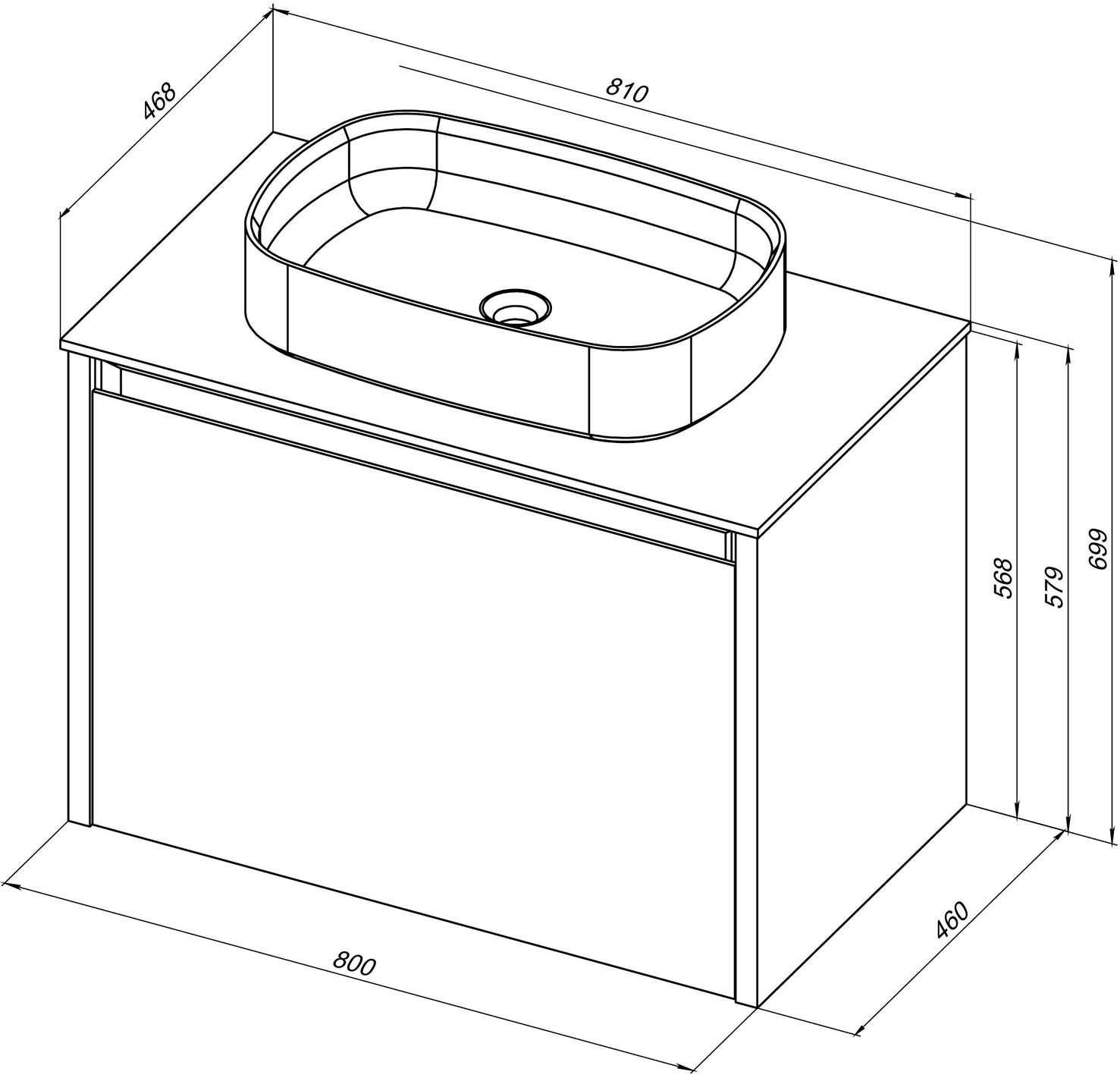 Тумба под раковину Allen Brau Fantasy 80x46x56.8 см антрацит 1.11002.AM