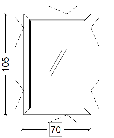 Зеркало прямоугольное подвесное Armadi Art Monaco 70х4х105 см бежевый 567-D