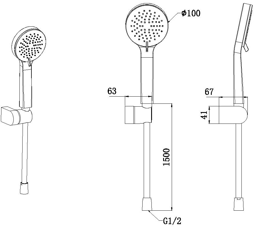 Душевой гарнитур Allen Brau Eclipse 3 режима шланг 150 см черный матовый 5.E1005-31
