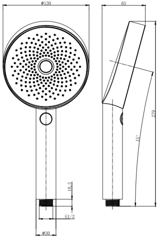 Душевая лейка Allen Brau Priority 3 режима графит браш 5.31B20-MG