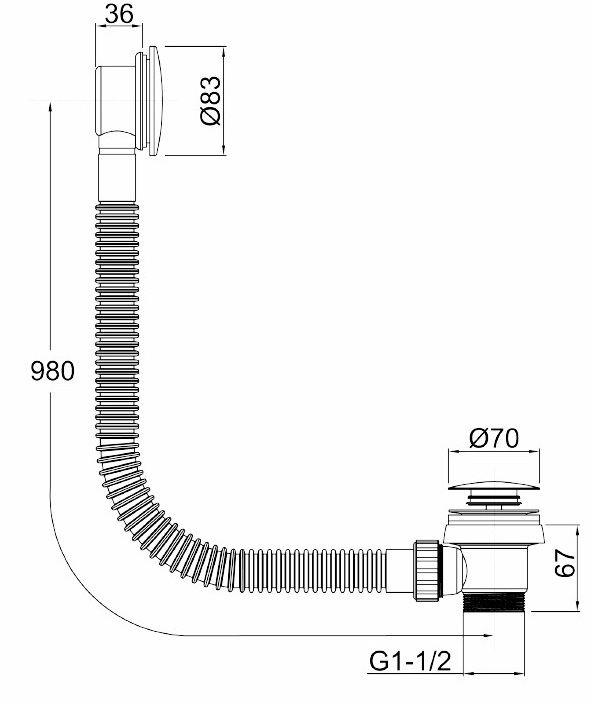 Слив-перелив для ванны Allen Brau Priority графит браш 5.31027-MG