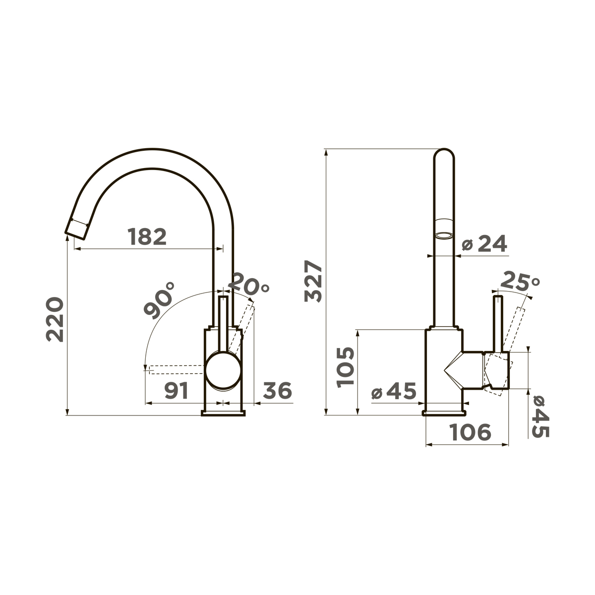 Смеситель для кухни Omoikiri Shinagawa-P-CH шампань 4974112