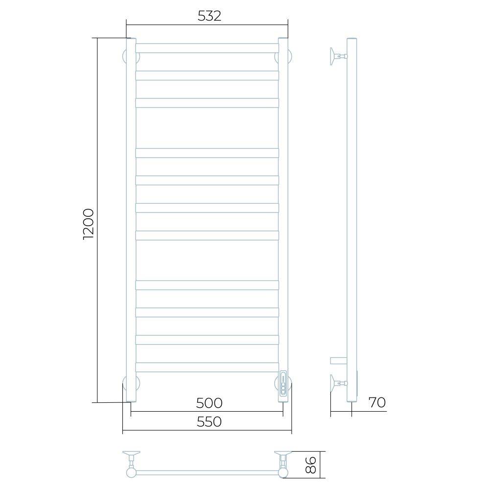 Полотенцесушитель электрический Larusso Кватро П11 500x1200 мм 8493