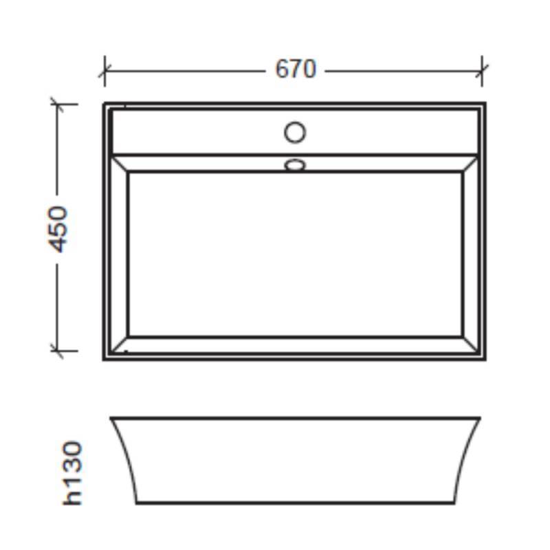 Раковина мебельная Armadi Art 67х45х13 см белый 811-m