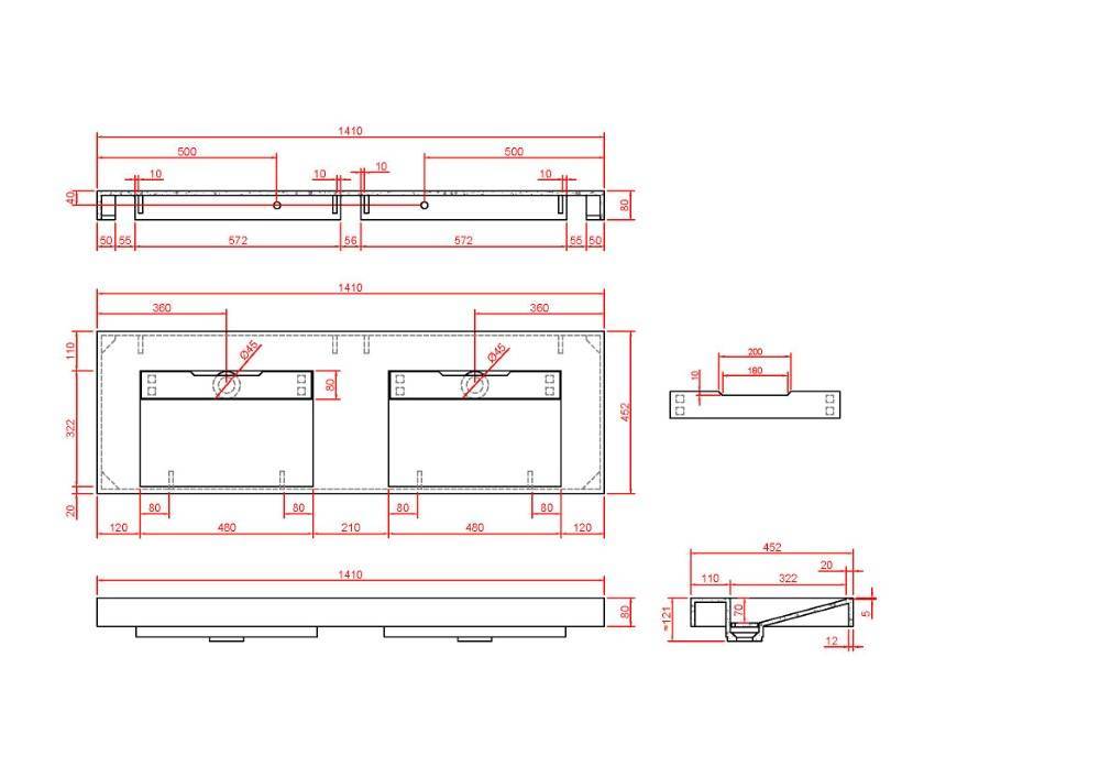 Раковина мебельная Armadi Art Flat 141х45.2х8 см прямоугольная белая 859-140-CLCT
