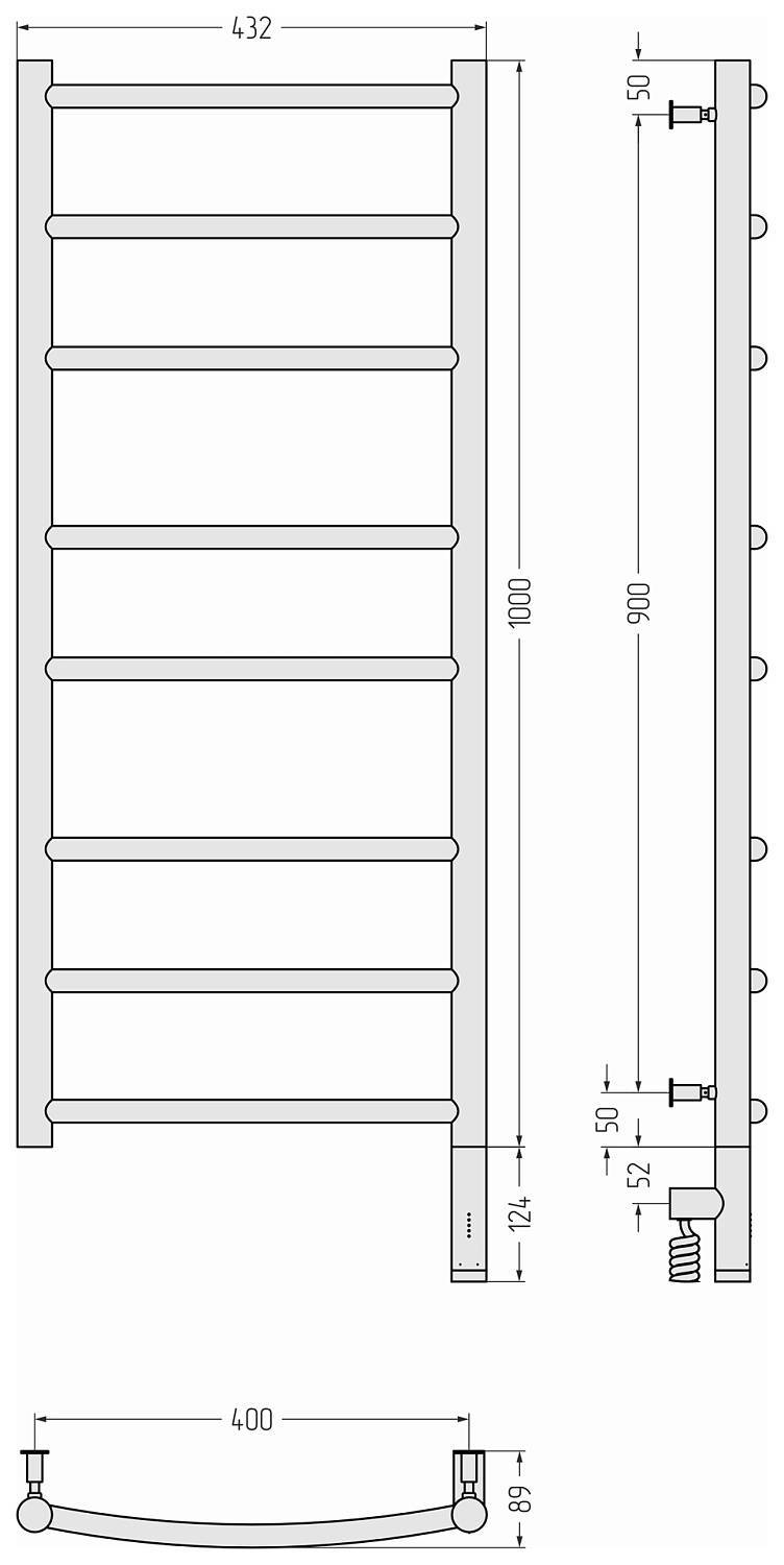 Полотенцесушитель электрический Сунержа Галант 3.0 432x1124 мм правый золото 03-5801-1040