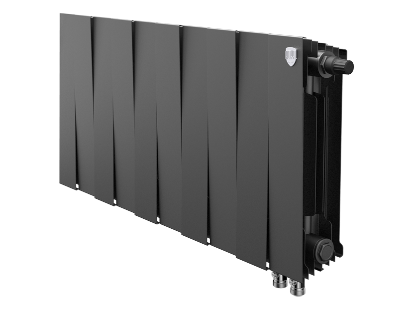 Биметаллический радиатор Royal Thermo PianoForte 300 Noir Sable 10 секций нижнее подключение 1346056