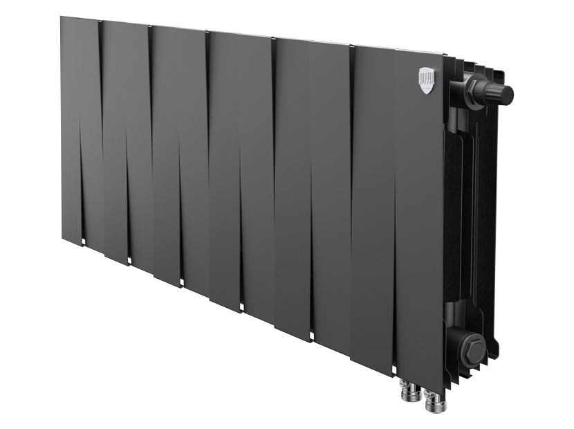 Биметаллический радиатор Royal Thermo PianoForte 300 Noir Sable 12 секций нижнее подключение 1346058